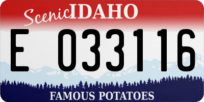 ID license plate E033116