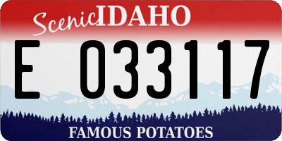 ID license plate E033117