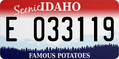 ID license plate E033119