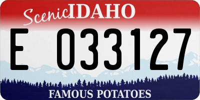 ID license plate E033127
