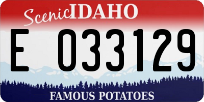 ID license plate E033129