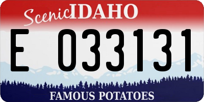 ID license plate E033131