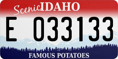 ID license plate E033133
