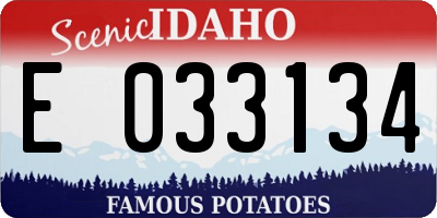 ID license plate E033134