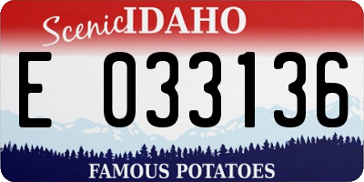 ID license plate E033136
