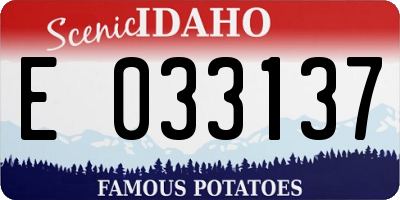 ID license plate E033137