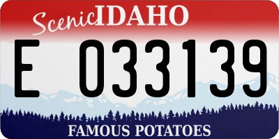 ID license plate E033139