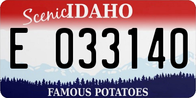ID license plate E033140