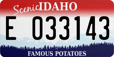 ID license plate E033143