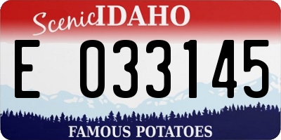 ID license plate E033145