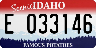 ID license plate E033146