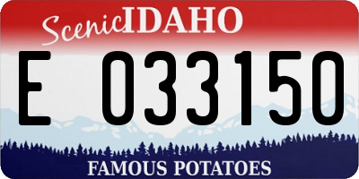 ID license plate E033150