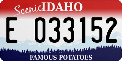 ID license plate E033152