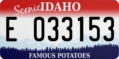 ID license plate E033153