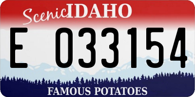 ID license plate E033154