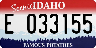 ID license plate E033155