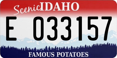 ID license plate E033157