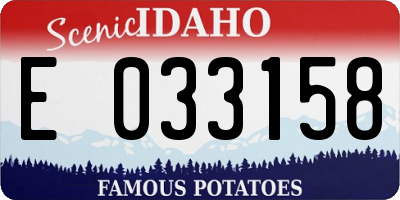 ID license plate E033158