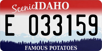 ID license plate E033159