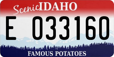 ID license plate E033160