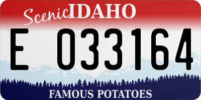 ID license plate E033164