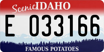 ID license plate E033166