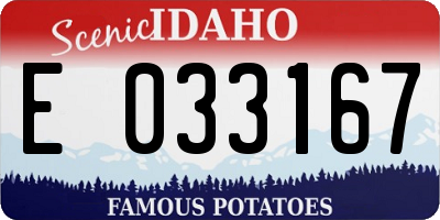 ID license plate E033167