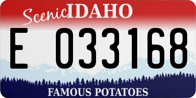 ID license plate E033168