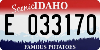ID license plate E033170