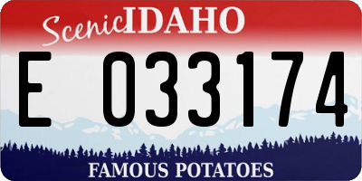 ID license plate E033174