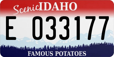 ID license plate E033177