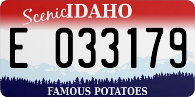 ID license plate E033179