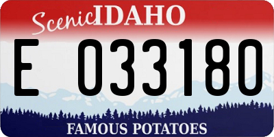 ID license plate E033180