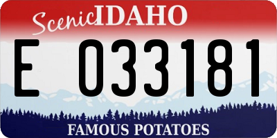 ID license plate E033181