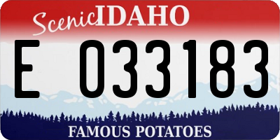 ID license plate E033183