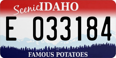 ID license plate E033184