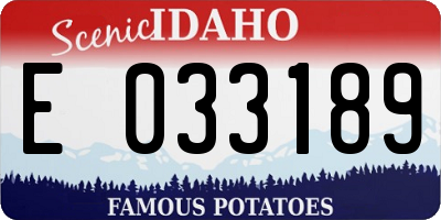 ID license plate E033189