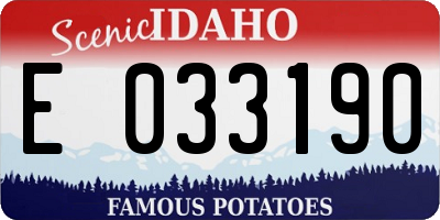 ID license plate E033190