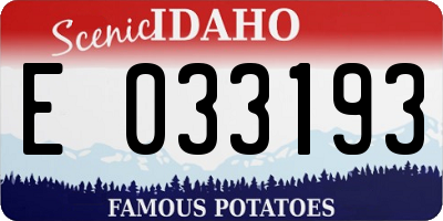 ID license plate E033193