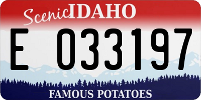 ID license plate E033197