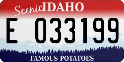 ID license plate E033199