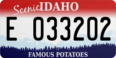 ID license plate E033202