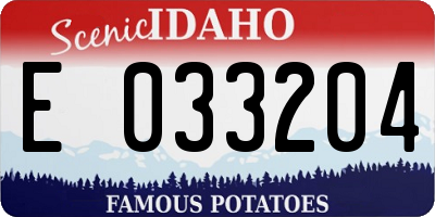 ID license plate E033204