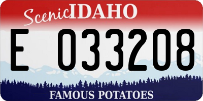 ID license plate E033208