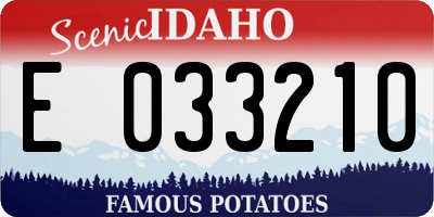 ID license plate E033210