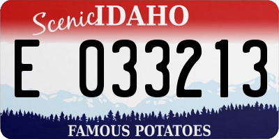 ID license plate E033213