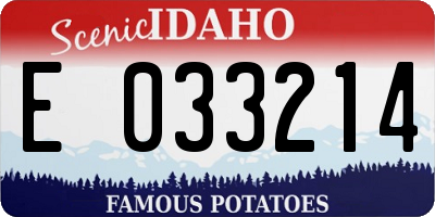 ID license plate E033214