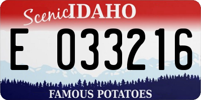 ID license plate E033216