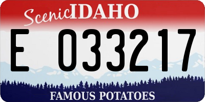 ID license plate E033217