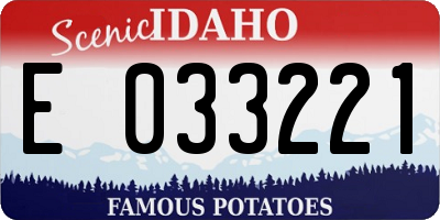 ID license plate E033221